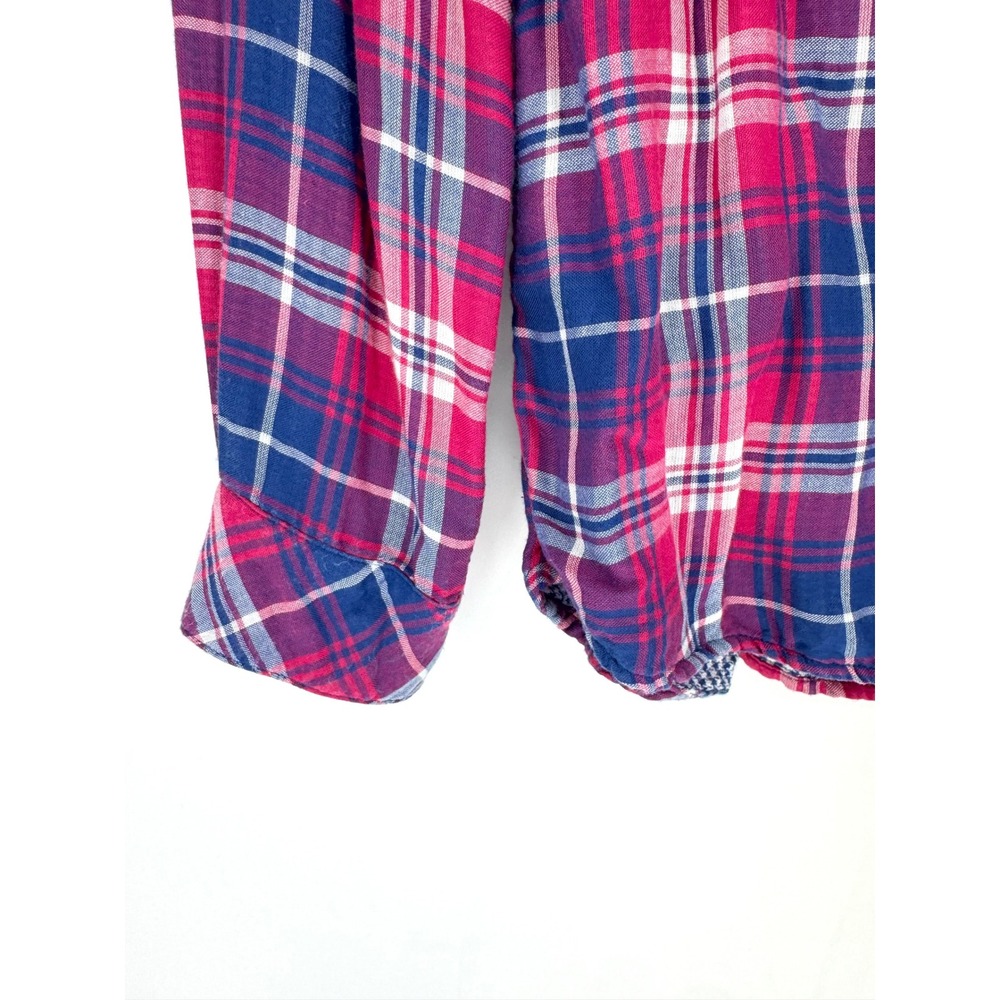 Rails Womens Pink Blue Plaid Tencel Rayon Button Down Western Shirt Medium - Picture 4 of 8